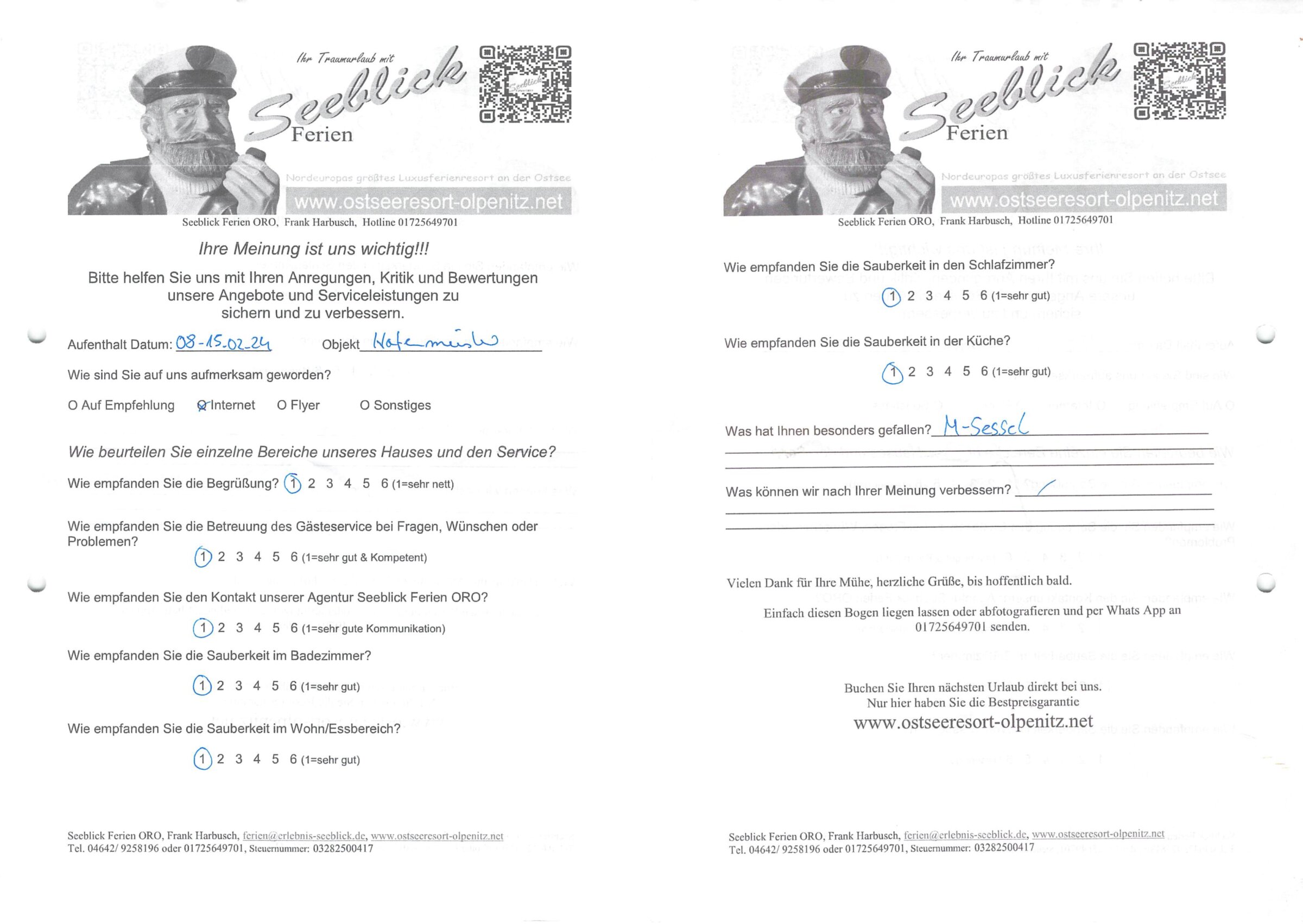 Gästefeedback vom 08.02.2024-15.02.2024