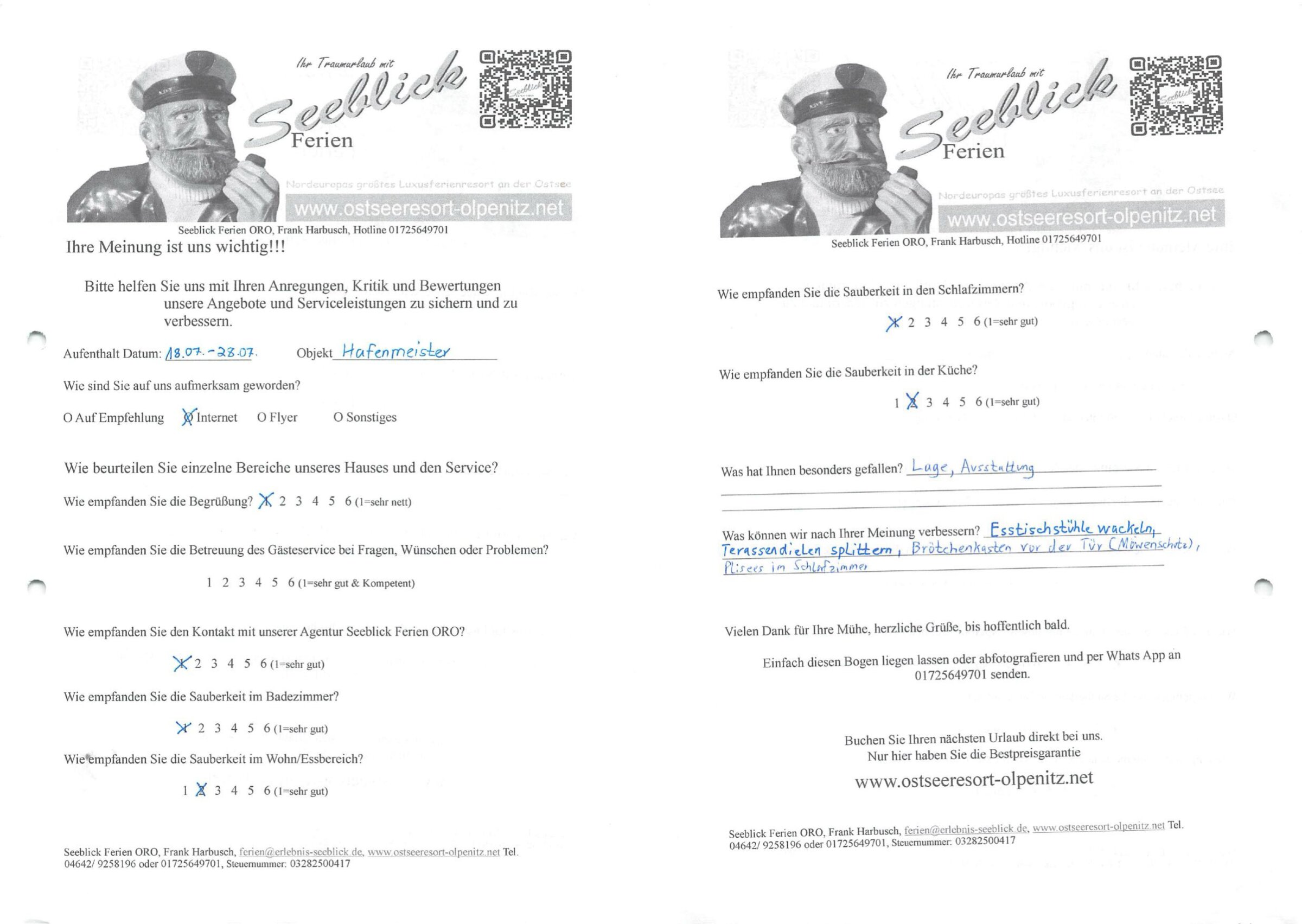 Gästefeedback vom 18.07.2024-28.07.2024