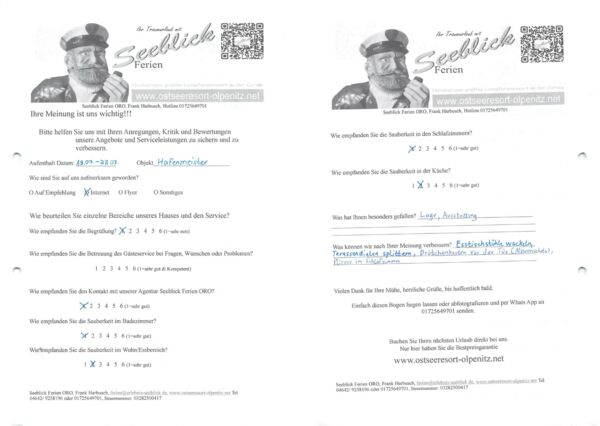 Gästefeedback vom 18.07.2024-28.07.2024