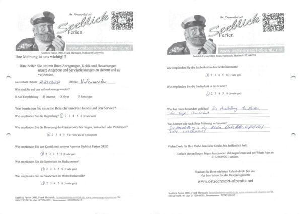 Gästefeedback vom 22.03.2024-24.03.2024