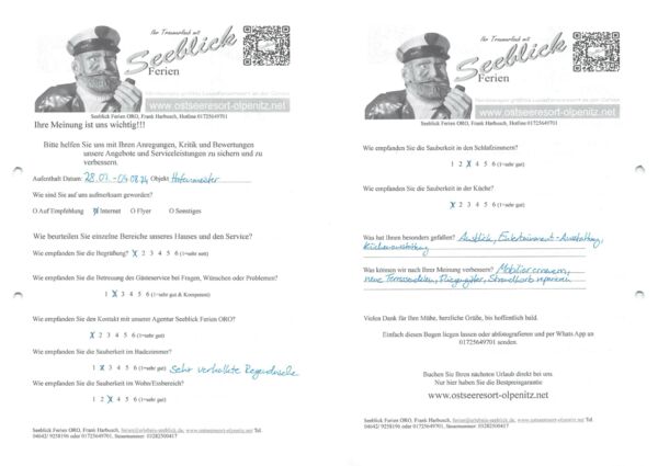 Gästefeedback vom 28.07.2024-04.08.2024